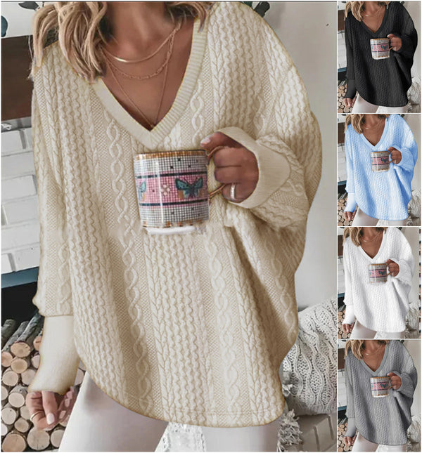 Round Neck Pullover Knitted Sweater